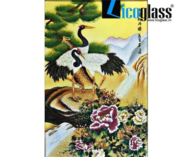 TRANH KÍNH NGHỆ THUẬT CHIM HẠC LCG01