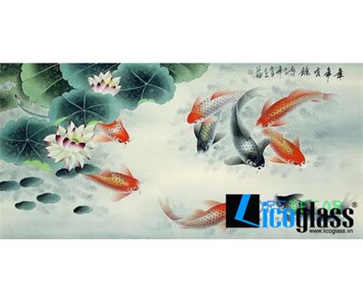 Tổng hợp những mẫu tranh kính nghệ thuật sen cá đẹp
